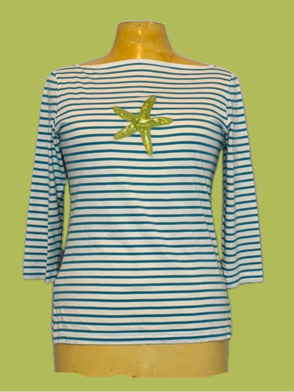 ⭐️📗Cotton Striped Sequin Starfish Top📗⭐️
